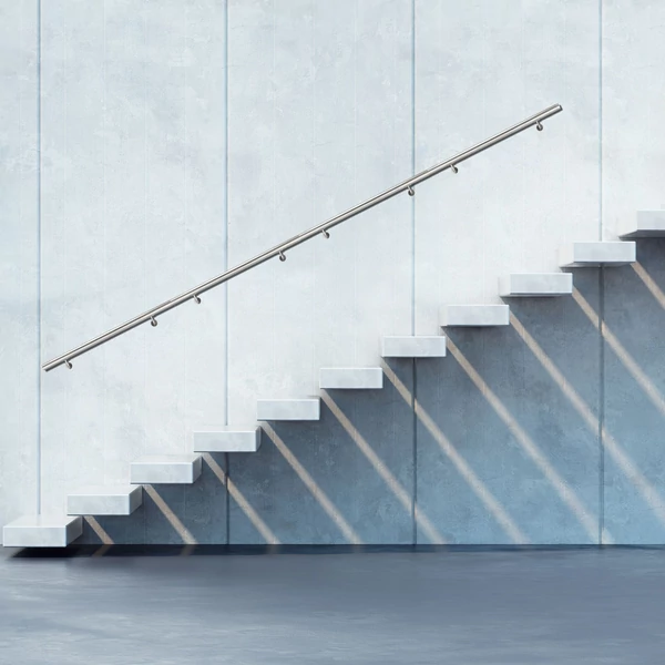 matt ezüst acél lépcső kapaszkodó
