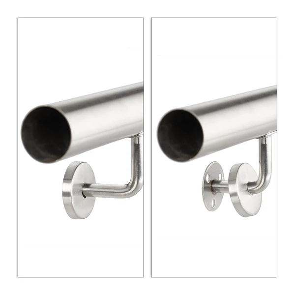 100 cm rozsdamentes acél lépcsőkorlát egyik vége közelről