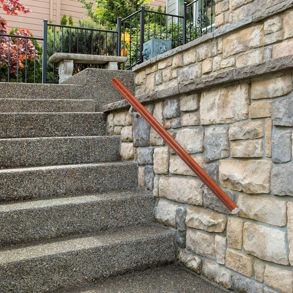 Falra szerelhető kapaszkodó lépcső mellé tölgy színben acélból