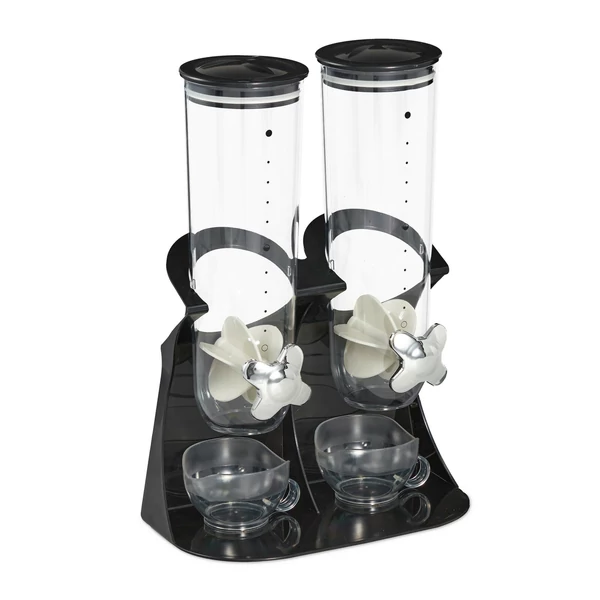 dupla rekeszes müzli adagoló fekete színű kompakt kialakítás