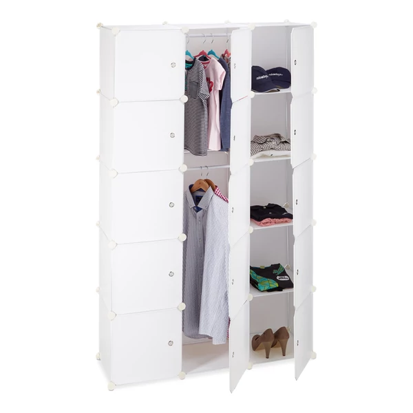 LACY Gardróbszekrény, 15 tároló rekesszel