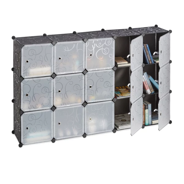 LACY Gardróbszekrény, 16 tároló rekesszel