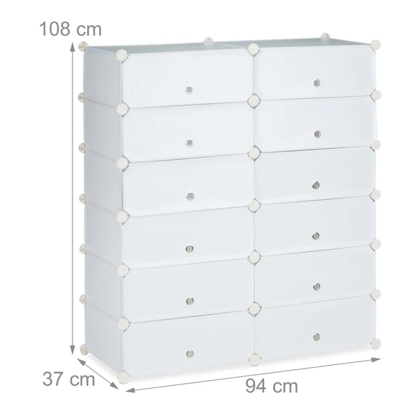 LACY Cipőtartó, 12 tároló rekesszel