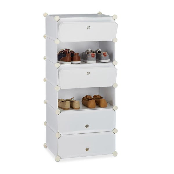 LACY Cipőtartó, 6 tároló rekesszel
