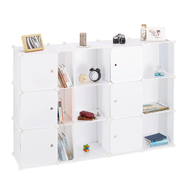 LACY XXL Gardróbszekrény, 18 Tároló Rekesszel