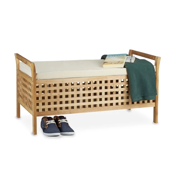 diófa beltéri pad tárolórekesszel a belsejében egy pár cipő alatta