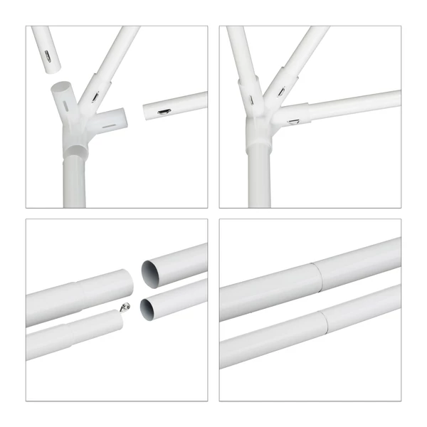 3 x 3 méteres rendezvénysátor és partisátor fehér színűre lakkozott acélváza a műanyag összekötő elemekkel