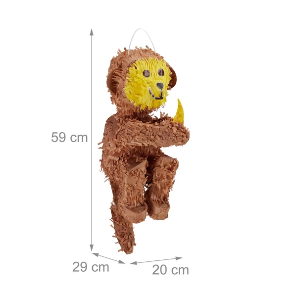 Majom alakú sötétbarna pinata méretekkel