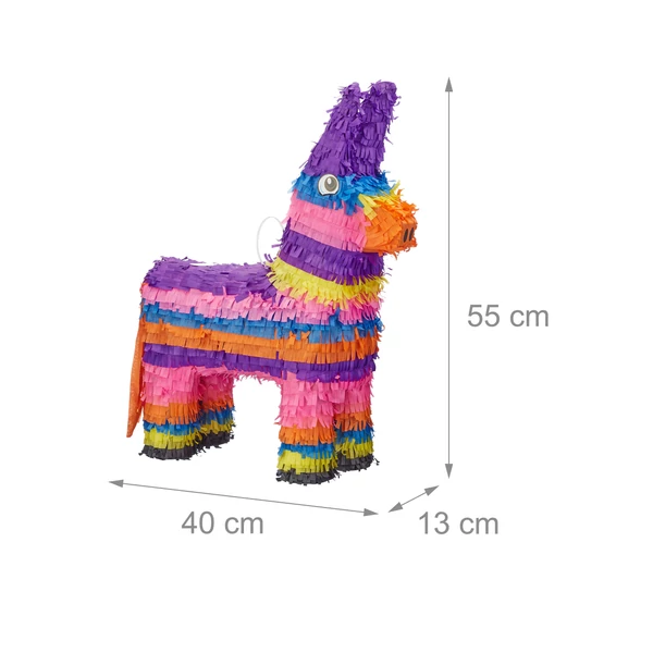 szamár alakú pinata méretei fehér háttéren