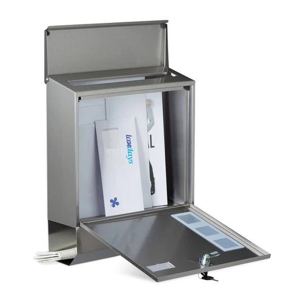 Nagyméretű A! postaláda fali kivitel kerítésre szerelhető nyitva