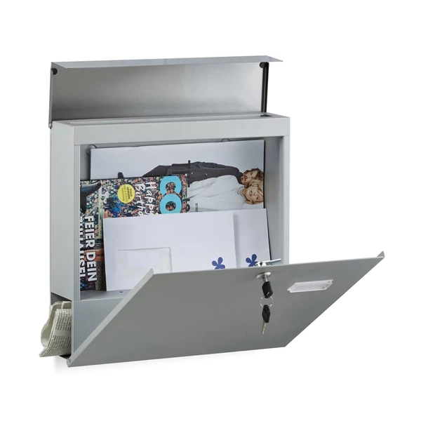 MELVIN Rozsdamentes Acél Postaláda Újságtartóval