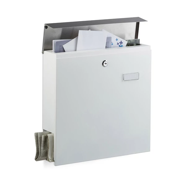 MELVIN Rozsdamentes Acél Postaláda Újságtartóval