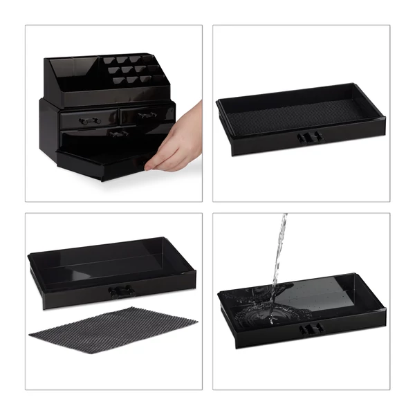 Praktikus kozmetikai tároló ecsetekhez rúzsokhoz mindennapi használatra