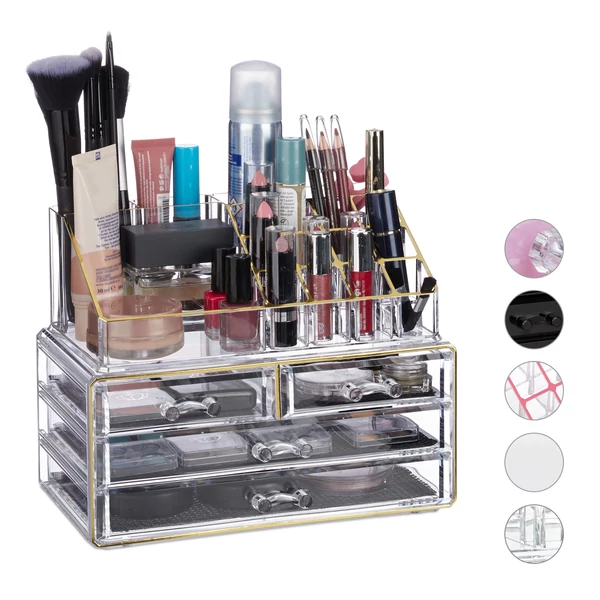 GÉNA Smink Tároló, Rendszerező 4 Fiókkal