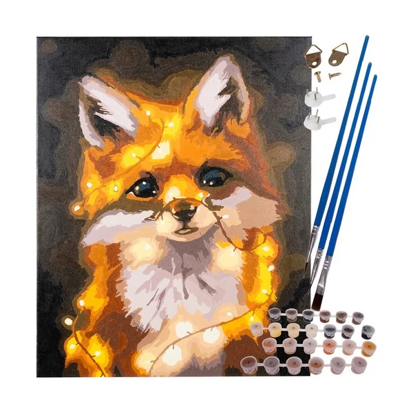 Róka mintás számfestő készlet számokra festhető vászonkép szett