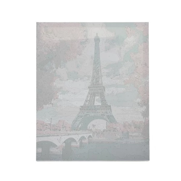 Párizsi Eiffel torony mintás számokra feshető készlet vászna még a színezés előtt