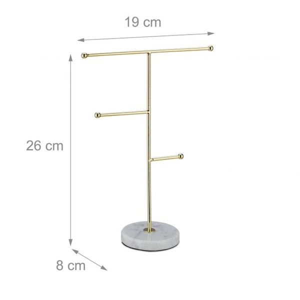 Marmor márvány talppal felszerelt ékszertartó állvány üresen méretezve