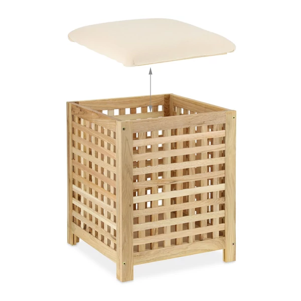 45 literes szennyestartó puff diófa kialakítással