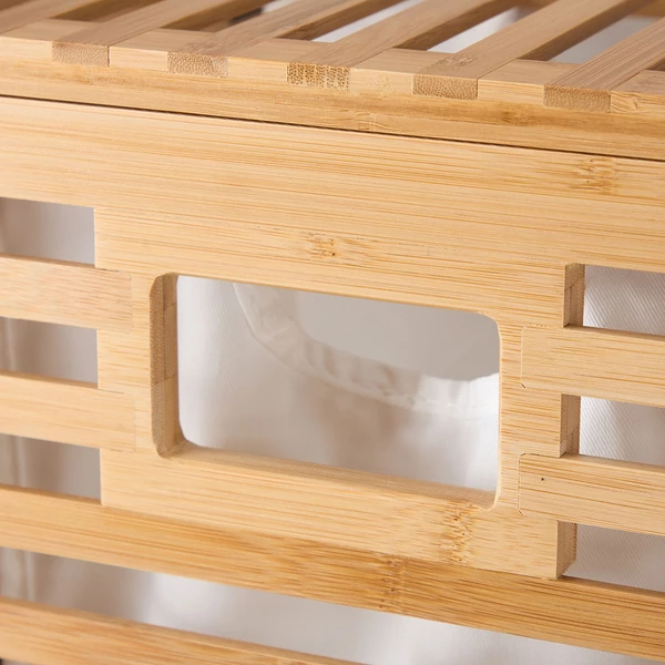 bambusz szennyestartó 2 oldalon fogantyúkkal kialakított