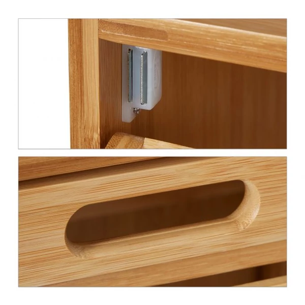 Tartós bambusz fürdőszoba tároló modern elegáns