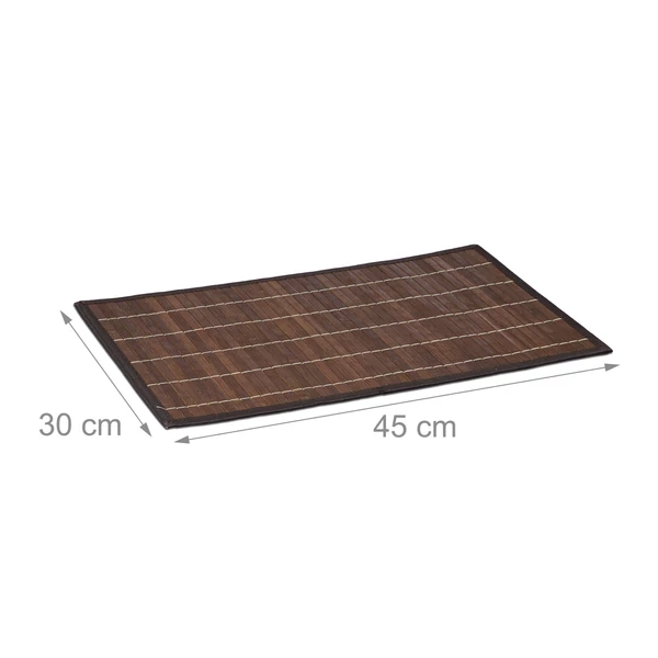 Hua barna színű bambusz tányéralátét méretekkel