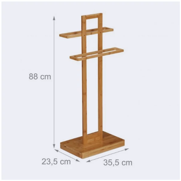 Aharo bambusz helytakarékos törölközőtartó állvány méretezett katalógusképe