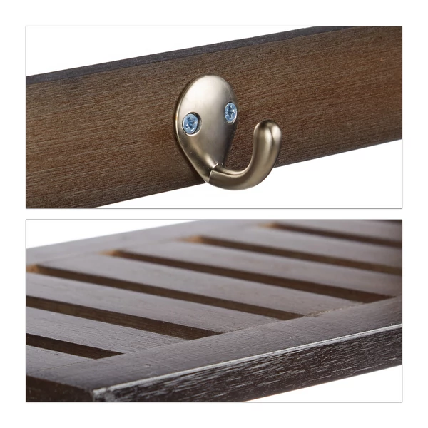 HELKA Bambusz Fürdőszoba Polc és Törölközőtartó