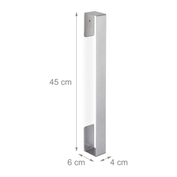 Mamba matt ezüst acél fali törölközőtartó üresen méretekkel