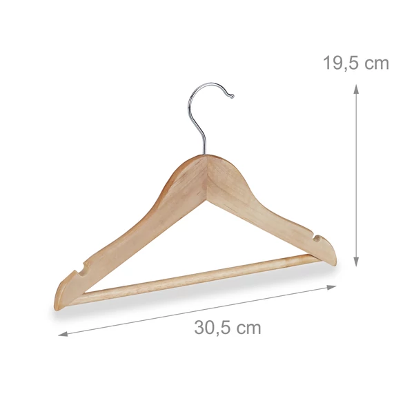 Natúr színű fából készült gyerek vállfa méretezett katalógusképe