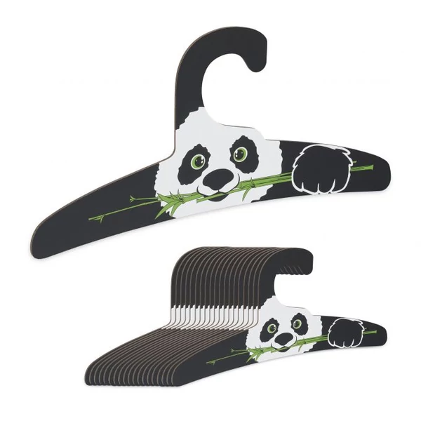 Panda mintájú baba ruhákhoz való vastag kartonpapír vállfa 