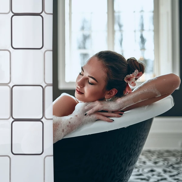 Négyzet Mintás Zuhanyroló 80 x 240 cm