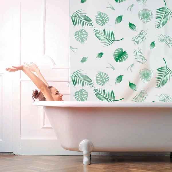 ZÖLD LEVÉL Mintás Zuhanyroló 140 x 240 cm
