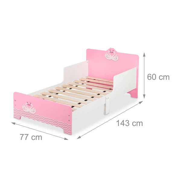 Hattyú Mintás Gyerek Ágykeret 70 x 140 cm + Ágyrács