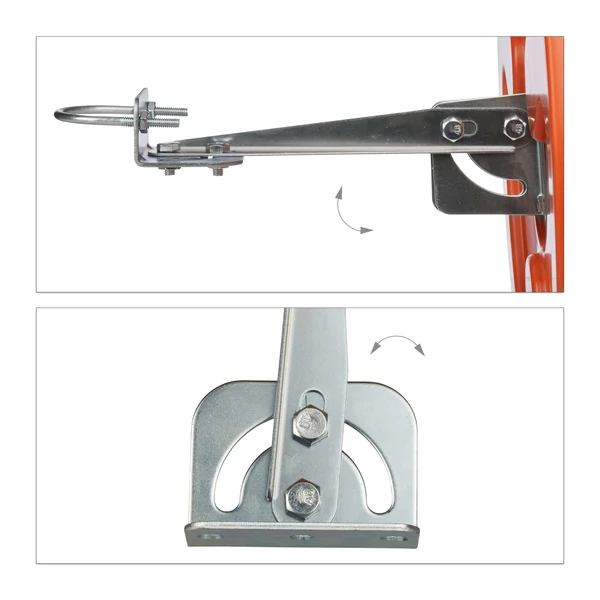 bolti tükör falra vagy oszlopra szerelhető konzolja oldalnézetből állítható dőlésszöggel