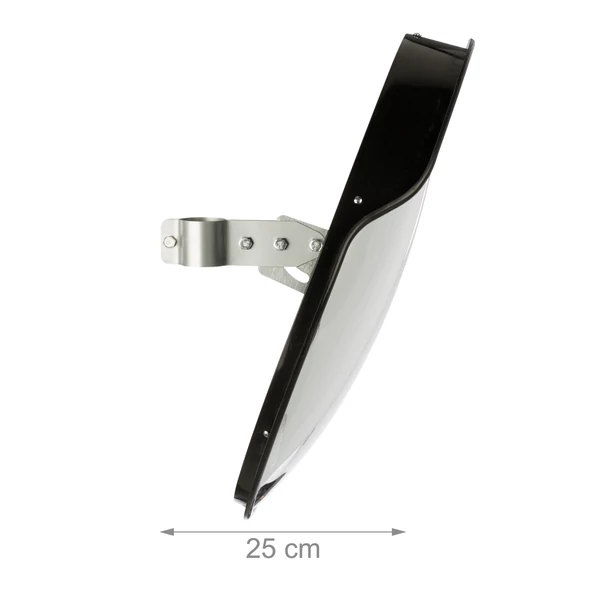 dönthető fekete konvex közlekedési és forgalmi tükör jó betekintési szöggel oldalnézetből