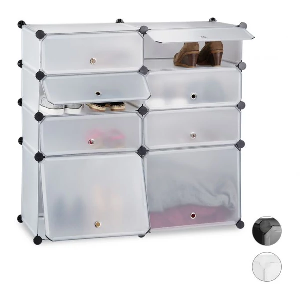 LACY Cipőtartó, 8 Tároló Rekesszel, 3 Színben