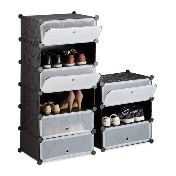 fekete cipőtartó szekrény elegáns dizájn