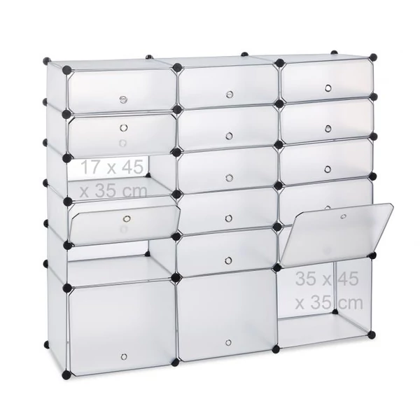 LACY Cipőtartó, 18 Tároló Rekesszel, 3 Színben