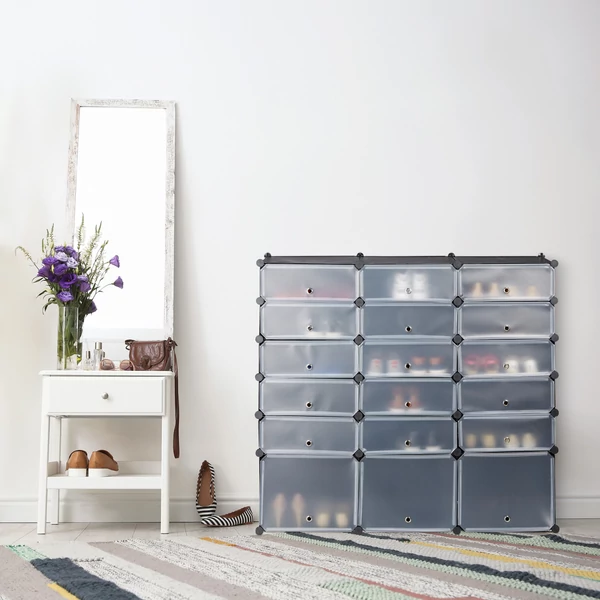 LACY Cipőtartó, 18 Tároló Rekesszel, 3 Színben