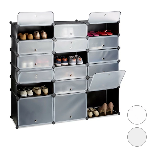 LACY Cipőtartó, 18 Tároló Rekesszel, 3 Színben