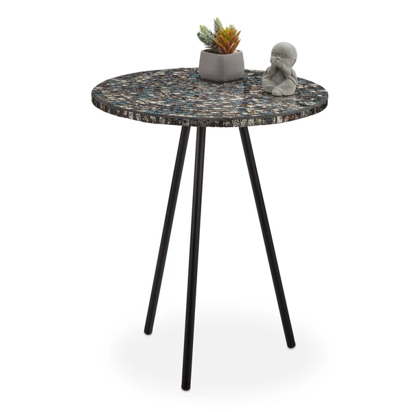 Mozaik Dohányzóasztal Fekete - Antik