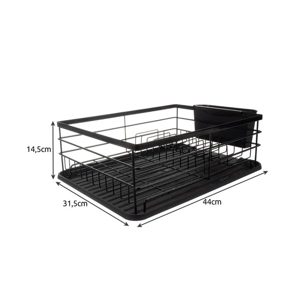 RAKAN Edényszárító, Evőeszköztartóval és Csepegtető Tálcával