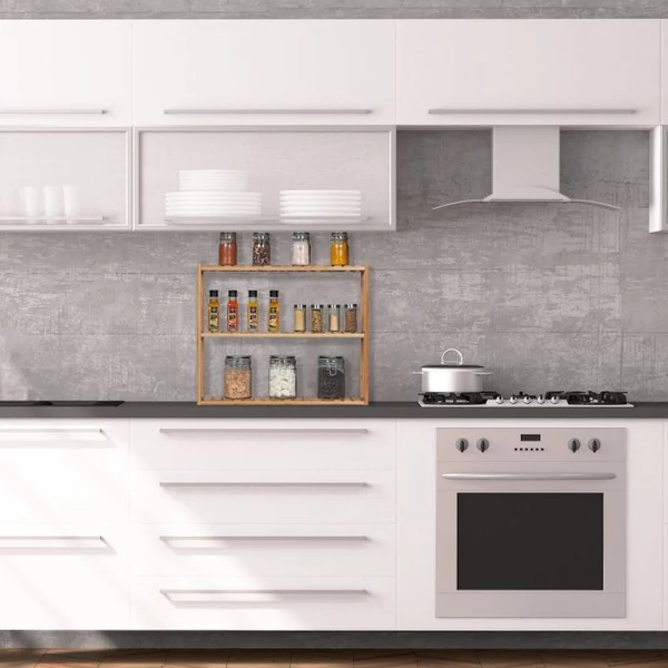 Konyhában használt izon 3 szintes konyhai polc és tároló a konyhapulton