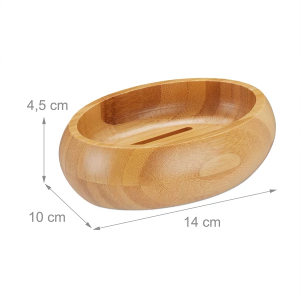 Avaro Bambusz szappantartó üresen szappan nélkül külső méreteivel