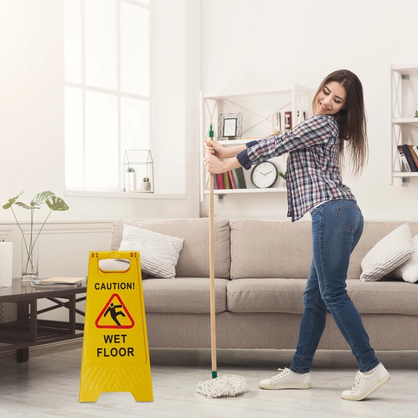 összecsukható nedves padló jelző állvány műanyagból