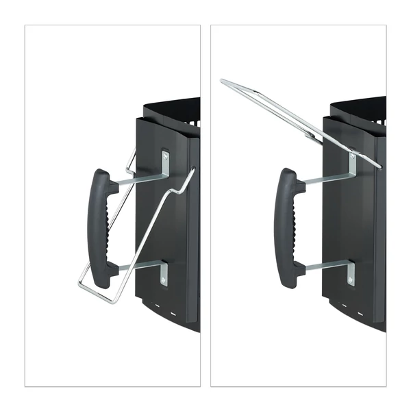 BBQ begyújtó kémény kompakt méretben fekete markolattal