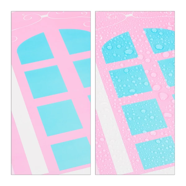 Kastély ablakok a többféleképpen összeszerelhető rózsaszín kastély dekorral díszített gadróbszekrényen