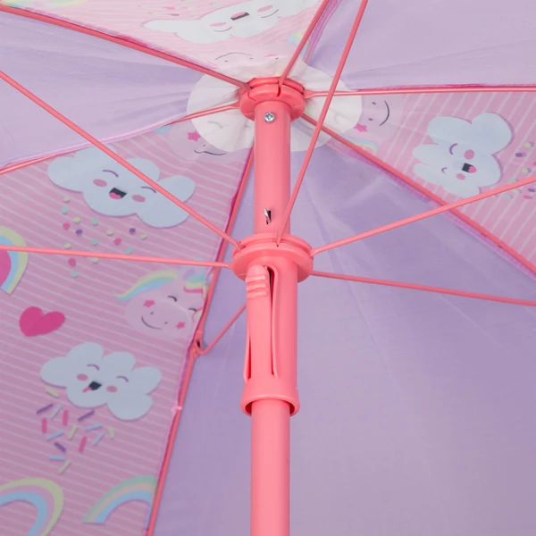 Kinyitott gyermek unikornis mintás gyermek napernyő belső oldala