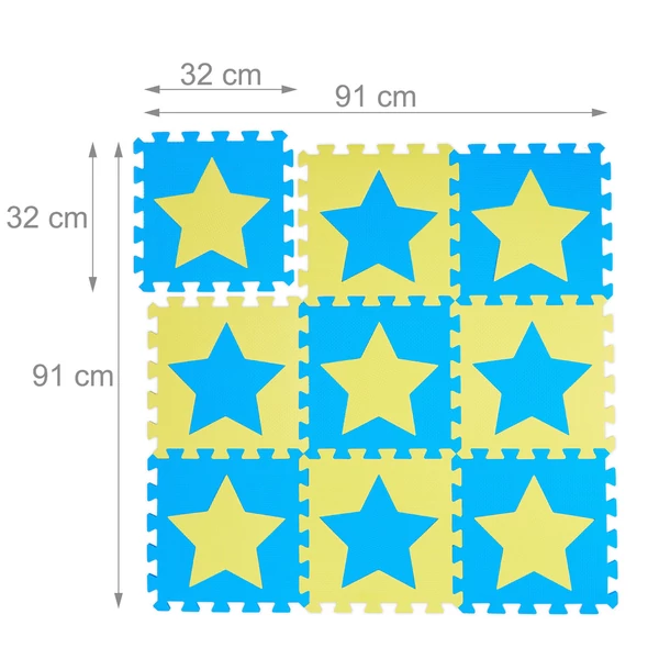 Csillag Mintás Habszivacs Puzzle Szőnyeg Gyerekeknek
