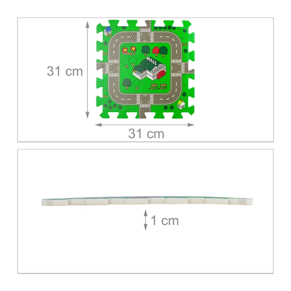 Egy darab a kilencből egy város mintás puzzle játszószőnyeg elemeiből